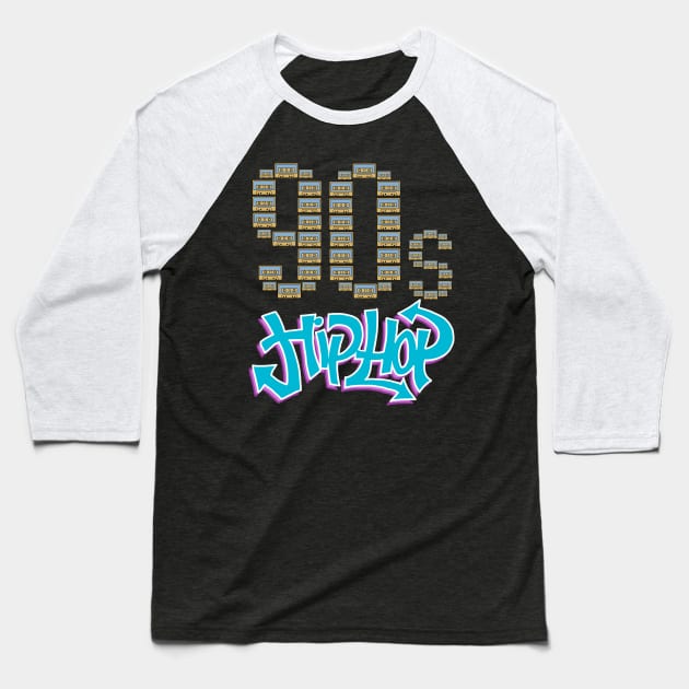 90s Hip Hop Gifts Women Men Ghettoblaster Classic Hip Hop Baseball T-Shirt by PomegranatePower
